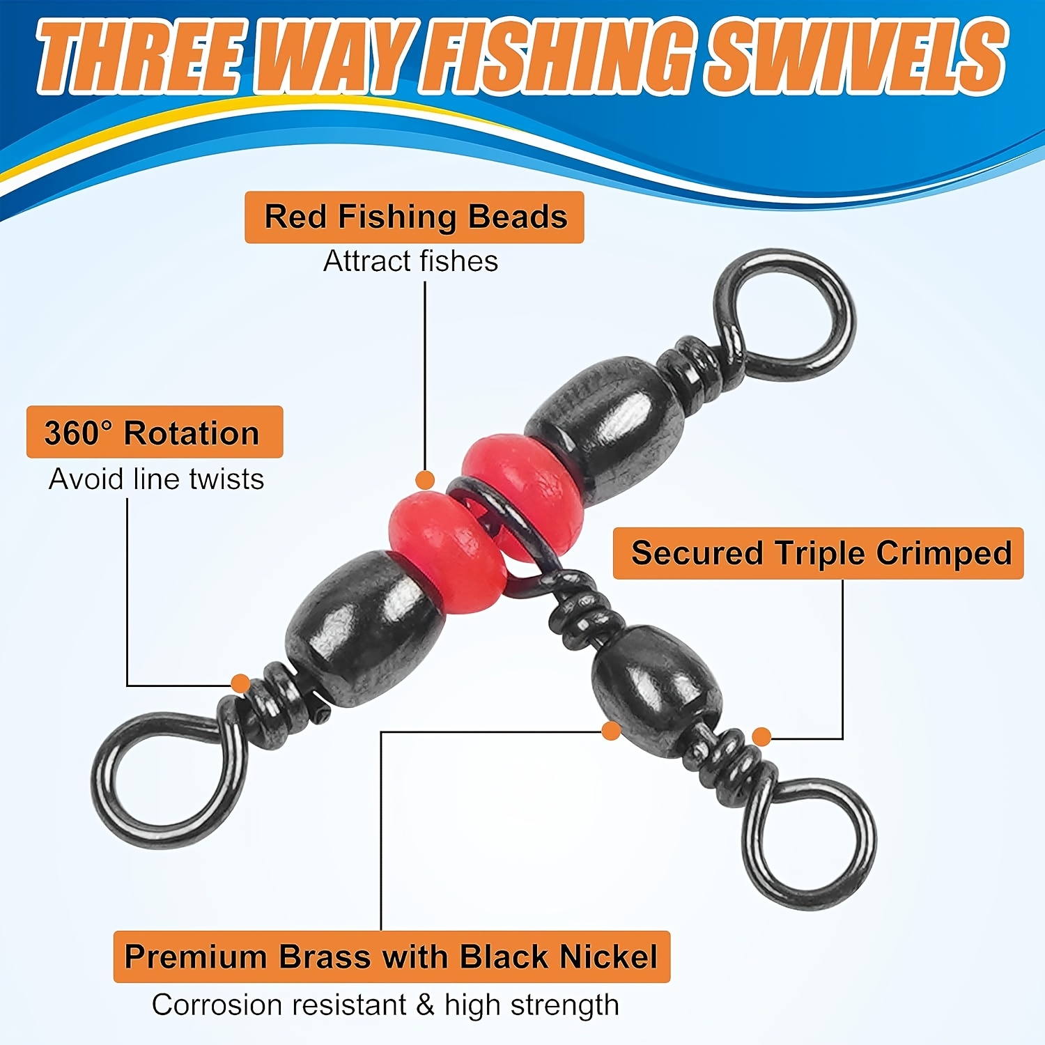 3 Three Way Swivels,Triple Swi - Fishing Rod Building Kit review and price
