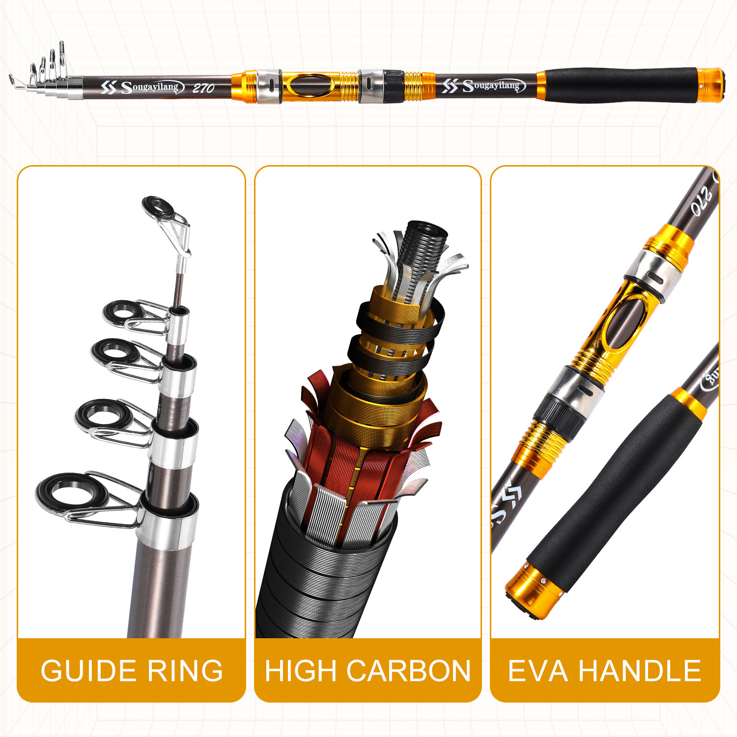 Sougayilang 2.1m-3.0m Spinning - Fishing Rod Surf review and price