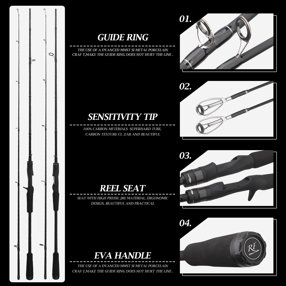 ROLLFISH Carbon Fiber Spinning - Fishing Rod Surf review and price